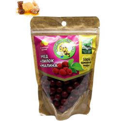 Натуральні медові цукерки драже Цілюща бджілка з малиною