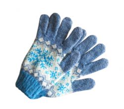 Рукавички жіночі Сніжинка (блакитні) KD001292-17