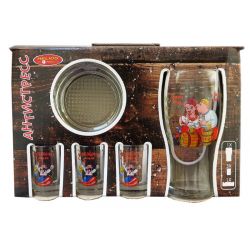 Набір Антистрес 1 (1 бокал + з чарки + попільничка)