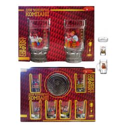 Набір для чоловічої компанії 1 (2 бокали + 6 чарок + попільничка)