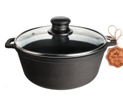 Cast iron saucepan with a lid 6 l