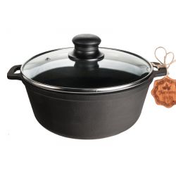 Литая чугунная кастрюля с крышкой 6 л Литая чугунная кастрюля с крышкой 6 л