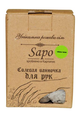 Sea salt for hands and nails Thyme and succession in craft packaging 250 g