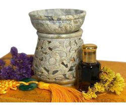 Аромалампа кам'яна кругла зі спіралями Індія 