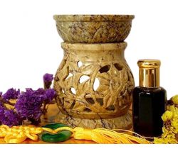 Аромалампи кам'яна кругла, молочно - коричнева