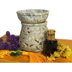 Аромалампа кам'яна кругла зі спіралями Індія 