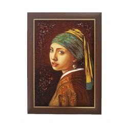 Картина з бурштину Дівчина з перлинною сережкою 