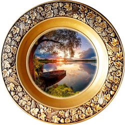 Тарілка підвісна Човен на озері  22 см