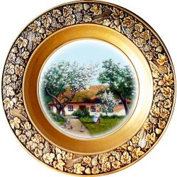 Тарілка підвісна Хата у вишневому садку  22 см