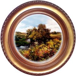 Hanging plate River with flowers 22 cm