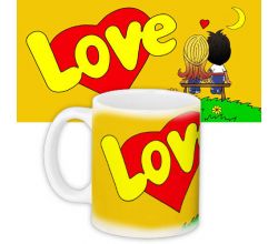 Чашка керамічна Любов (жовта)