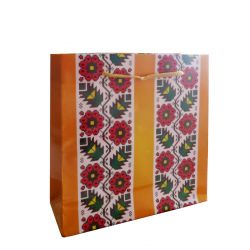 Gift bag Yellow with flowers 165*165 (packaging)