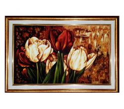 Картина  з бурштину Тюльпани