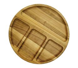 Дерев'яна тарілка кругла 4 в 1 (30 см)