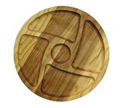 Wooden plate round 5 in 1 30 cm