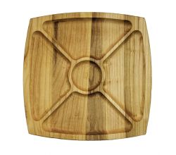 Wooden plate portion square (5in1) 30 cm