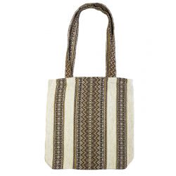 Embroidered shoulder bag (brown)