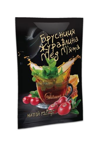 Концентрат вітамінного чаю Брусниця, журавлина, мед та м’ята 50г