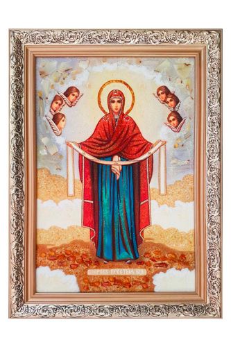 Ікона з бурштину Пресвята Богородиця 