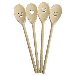 Ложка із дерева з довгою ручкою (смайлик)