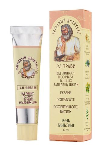 Гель-бальзам Від лишаю, псоріазу та інших запалень шкіри 40 мл Народний цілитель 8630031