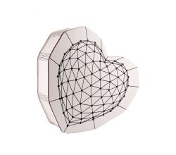 Коробочка біла Серце 3D 003114