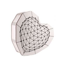 Коробочка біла Серце 3D 003114