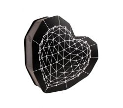 Коробочка чорна Серце 3D 003113