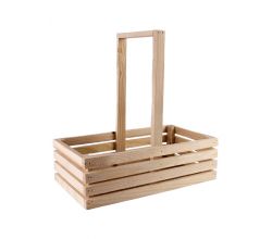 Дерев’яна корзинка для подарунку (з ручкою)