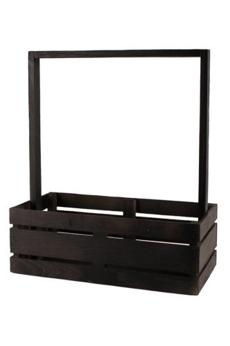 Дерев’яна корзинка / органайзер чорна (велика) 003457