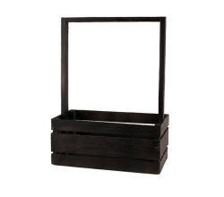 Дерев’яна корзинка / органайзер чорна (середня) 003458