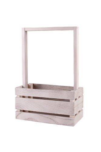 Дерев’яна корзинка / органайзер біла (мала)