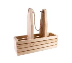 Деревянная подарочная корзинка / органайзер (три отдела)