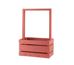 Дерев’яна корзинка / органайзер рожева (мала) 003468