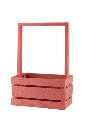 Дерев’яна корзинка / органайзер рожева (мала) 003468