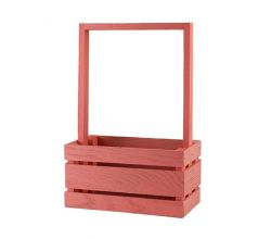 Дерев’яна корзинка / органайзер рожева (середня) 003469