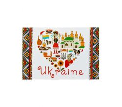 Магніт м’який прямокутний плоский Ukraine серце