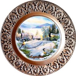 Тарілка підвісна Зимові Карпати 22 см 200025