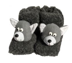 Дитячі капці-чуні з натуральної вовни Вовчик