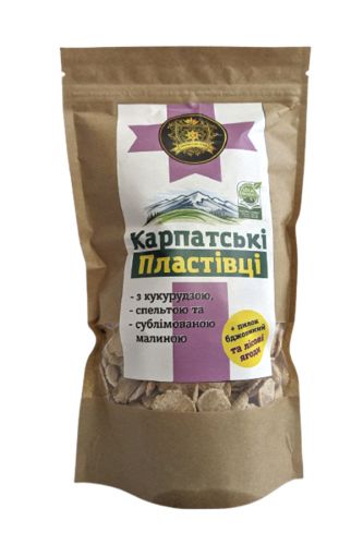 Кукурудзяні пластівці з бджолиним пилком та лісовими ягодами