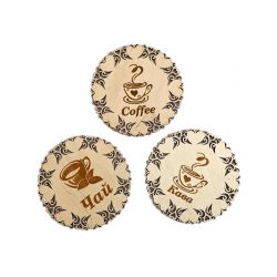 Rzeźbiony stojak na gorąco Herbata Kawa