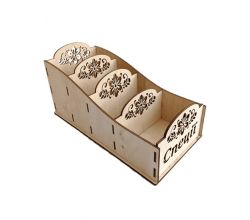 Деревянная подставка для специй Цветок