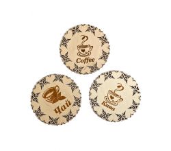 Rzeźbiony stojak na gorąco Herbata Kawa