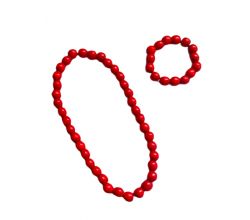 Намисто з браслетом дрібне червоне