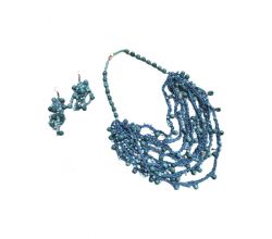 Гарнітур Блакитна лагуна: намисто і сережки