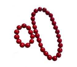 Намисто з браслетом велике червоне