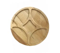 Двостороння дерев'яна тарілка-менажниця на 5 секцій (32.5 см)