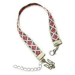 Браслет Вишиванка з мідним гербом 