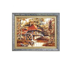 Картина з бурштину Будиночок в лісі