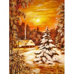 Картина из янтаря Зимова казка 